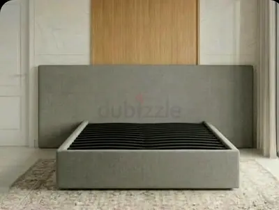 Chantilly Upholstered Bed with Headboard (Grey)