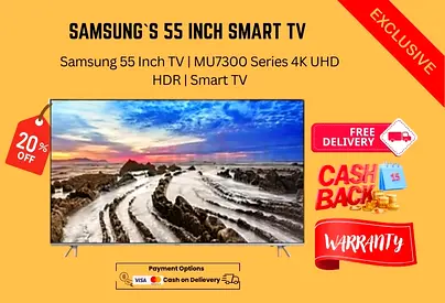 Samsung 55 Inch TV | MU7300 Series 4K UHD Flat Screen HDR Smart TV-FREE DELIVERY-WARRANTY