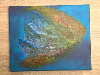 Deep, 2023 — acrylic on canvas 20x15. Private collection, signed