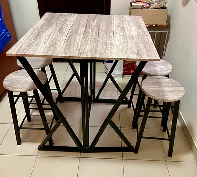 Foldable wooden table high quality with chairs