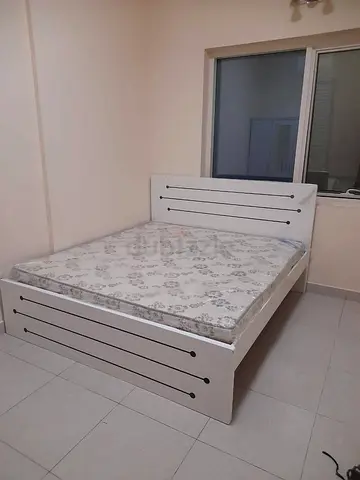 White Double Bed Frame with Mattress - Good Condition