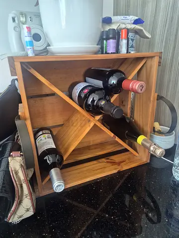 Wooden Portable Wine Crate / Bottle Carrier - Good Condition