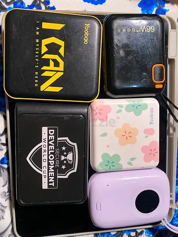 Lot of 5 Portable Power Banks - Assorted Brands (Used)