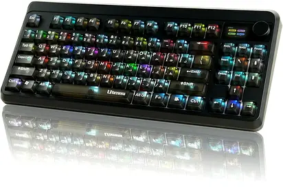 3098 - Mechanical Keyboard 87 Keys, Arabic English Keycaps, Tri-Mode Wireless Hot Swappable Gasket