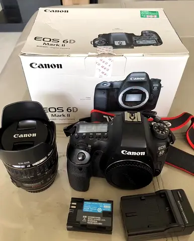 Canon EOS 6D Mark II DSLR Body + EF Lens, Battery  Charger — Good Condition