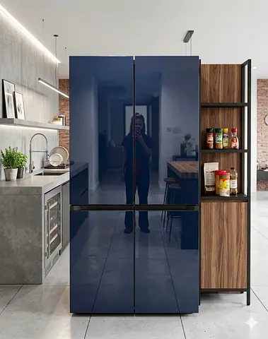 Samsung French Door Refrigerator Bespoke Design Triple Cooling Model ‎RF85A9111AP/AE bytfg