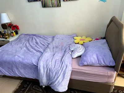 Single Bed with Headboard and Mattress - Light Brown