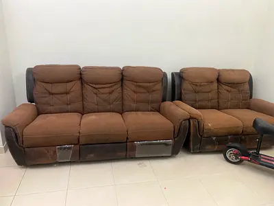 Brown 3-seater and 2-seater Recliner Sofa Set - Used