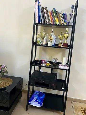 Black 5-Tier Open Display Shelf / Bookcase - Good Condition