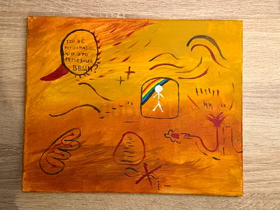 Sick, 2023 — acrylic on canvas 20x15. Private collection, signed