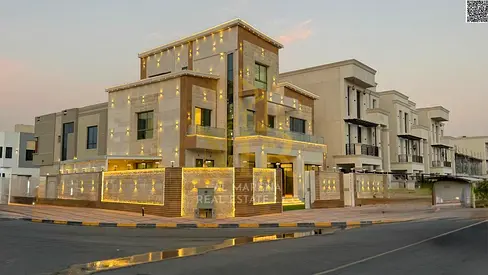 Villa (corner) for sale in Ajman, Al Zahia area. 6 rooms, majlis, hall, roof and maid's room | Freehold | Price includes registration fees.