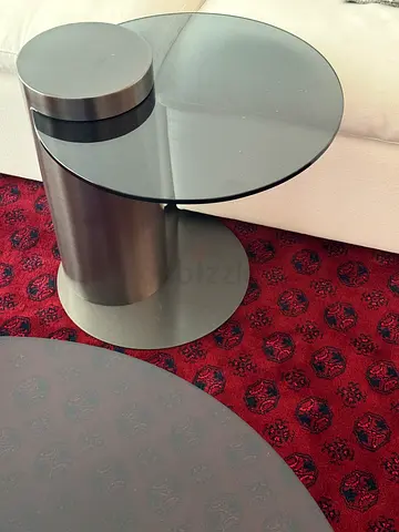 Modern Gray Glass Side Table - Good Condition