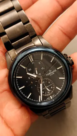 Tornado mens black stainless steel chronograph watch - good condition
