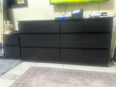 Dark Brown 6-Drawer Wooden Dresser / Sideboard - Good Condition