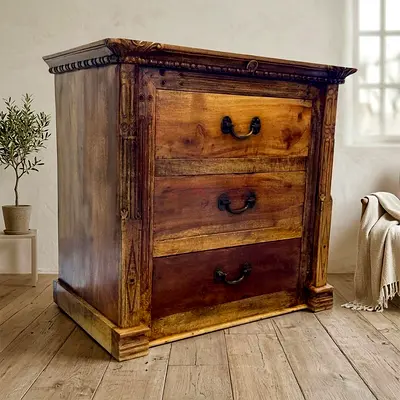 Solid wood Wellington Hall Three Chest of Drawers