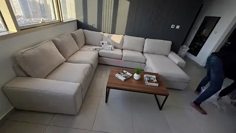 Beige Ikea kivik ushape sofa