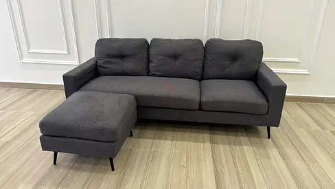 Three-Seater Dark Grey Fabric sofa
