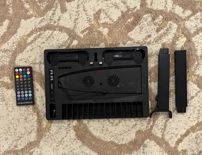 ps5 stand with charging station and fan