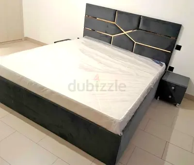 Brand New Queen Bed Frame with Headboard and Mattress - Modern Design (With 2 Nightstands)