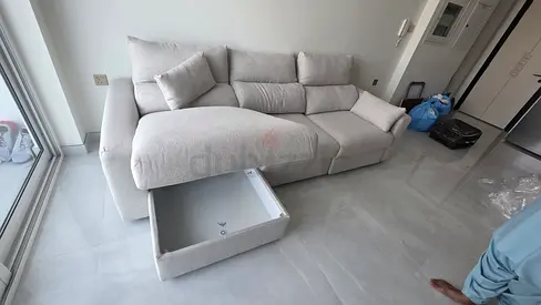 Ikea eskilstuna L shape sofa under storage