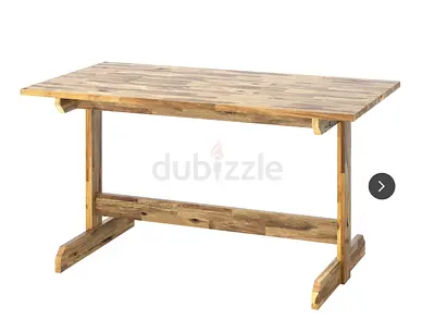NACKANAS IKEA table acacia 180cmx76cm / sold with or without 4 x VOXLOV light bamboo chairs