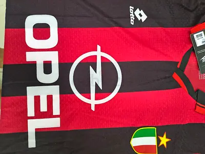 Red and Black Opel Football Jersey (Size tag visible) - Good Condition