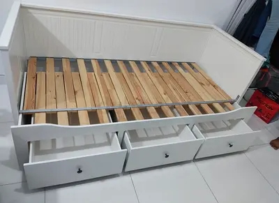 IKEA Hamnes daybed with 3 big storage drawers and 2 IKEA mattresses.