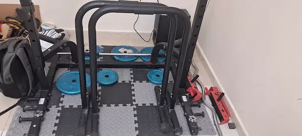 Squat Stand with Pull-up bar and weights , bars