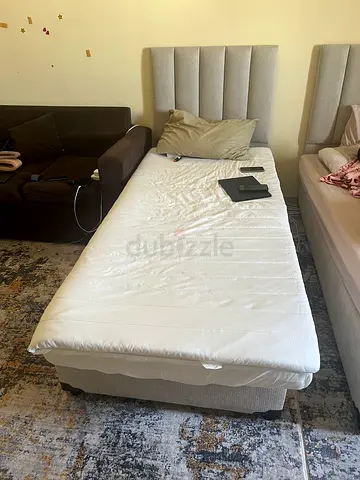 IKEA single bed with mattress ( 2 sets ) moving out sale . Price is 1800 Dhiram . Call 0564175603