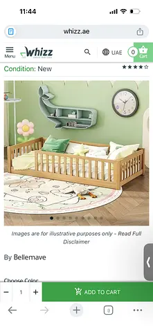 Montessori Bed with Guard Rails - Natural Oak wood