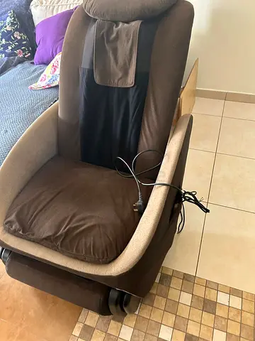 Used brown electric massage recliner chair — comfortable and functional