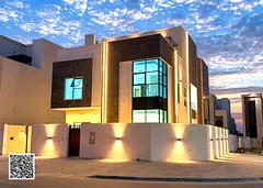 Villa (corner) for sale in Ajman | Al Helio 2 area | 6 rooms, majlis, 2 halls and roof | Freehold ow