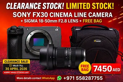 Sony FX30 Cinema Line Camera + Sigma 18-50mm f/2.8 + Free Bag - Clearance