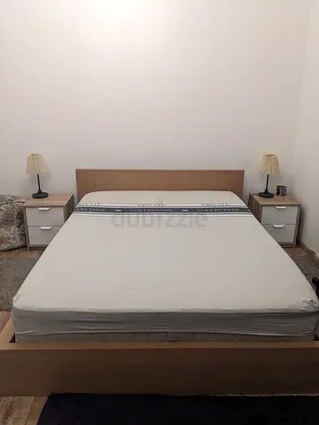 bed frame with mattress