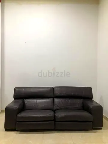 Natuzzi Dark Leather Sofa