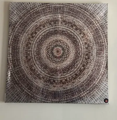 Large      Abstract Circular Canvas Wall Art - Neutral Tones