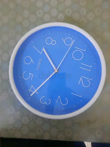 Simple Blue Wall Clock (Quartz) - Good Working Condition