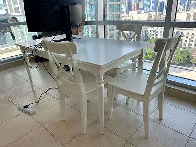 IKEA ROSENTORP Table + 4 Chairs Solid Wood Dining Set