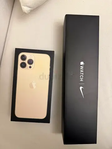 iPhone 13 Pro Max 256GB (Gold) with Apple Watch Series 5 nike(GBS+Cell) Good Condition