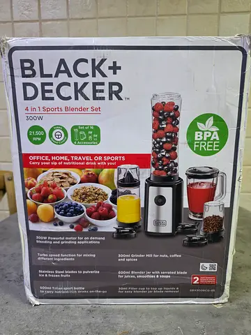 Black+Decker 4-in-1 Sports Blender  Juicer - BPA Free, Brand New