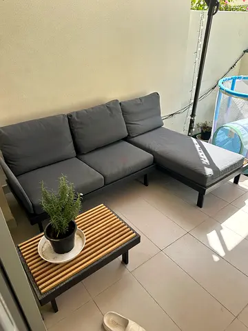 Outdoor/Patio Modular Sofa Set with Cushions - Dark Grey