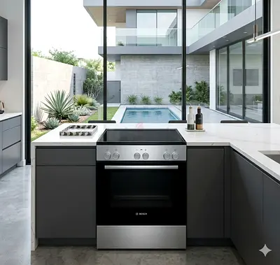 Bosch latest model full electric ceramic 4 hobs stove oven 60cm