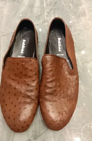 Brown Baldinini Leather Slip-on Shoes — Size Unknown, Good Used Condition