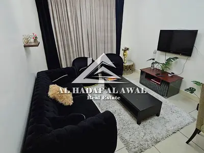 For monthly rent in Al Majaz 3, one bedroom and a hall with free internet