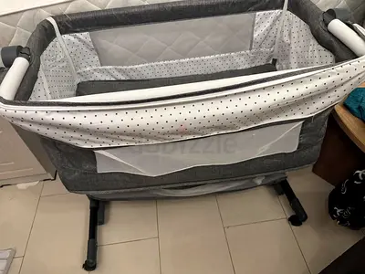 Bedside Bassinet / Cradle in Grey - Good Condition