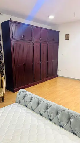 Solid Wood 6-Door Wardrobe / Armoire - Dark Mahogany, Good Condition