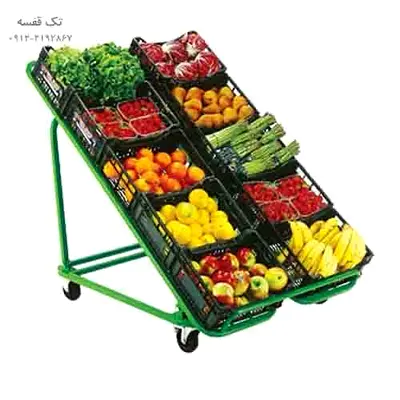 Produce Display Rack with Crate Shelves - Used