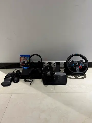 Complete Gaming Setup: PS4 Slim + Logitech G29 Racing Set + HORI TAC Mouse/Keyboard + Headset