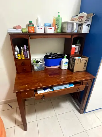 wooden study/computer table with drawers