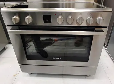 Bosch stainless steel electric range with ceramic hob and oven - good condition